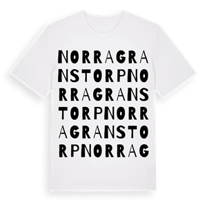 Norra Granstorp ordlek t-shirt – ekologisk bomull t-shirt från Pinshirt