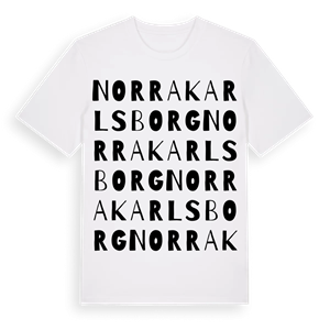 Norra Karlsborg ordlek t-shirt – ekologisk bomull t-shirt från Pinshirt