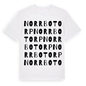 Norrbotorp ordlek t-shirt – ekologisk bomull t-shirt från Pinshirt