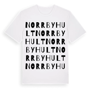 Norrbyhult ordlek t-shirt – ekologisk bomull t-shirt från Pinshirt