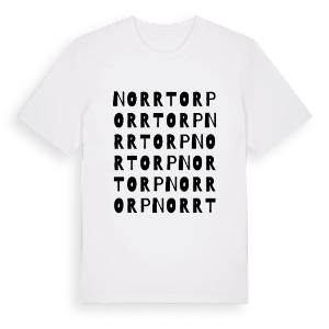 Norrtorp ordlek t-shirt – ekologisk bomull t-shirt från PinShirt