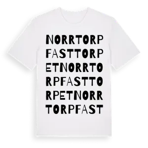 Norrtorp Fasttorpet ordlek t-shirt – ekologisk bomull t-shirt från Pinshirt
