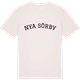 Vintage White t-shirt med Nya Sörby böjd t-shirt