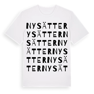 Nysätter ordlek t-shirt – ekologisk bomull t-shirt från Pinshirt