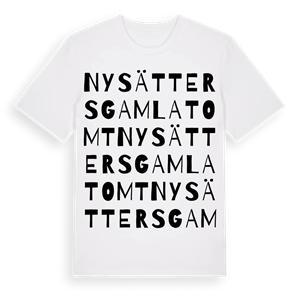 Nysätters gamla tomt ordlek t-shirt – ekologisk bomull t-shirt från Pinshirt