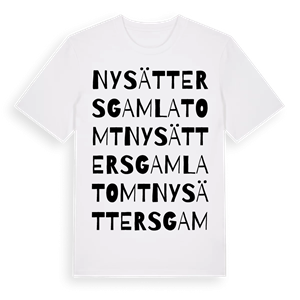 Nysätters gamla tomt ordlek t-shirt – ekologisk bomull t-shirt från Pinshirt
