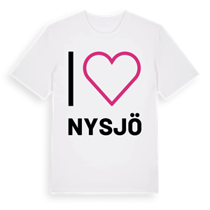 Jag älskar Nysjö t-shirt stort tryck – ekologisk bomull t-shirt från Pinshirt