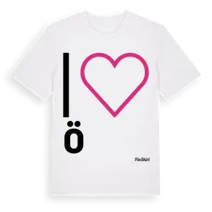 Jag älskar Ö t-shirt stort tryck – ekologisk bomull t-shirt från Pinshirt