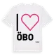 White t-shirt med Jag älskar Öbo t-shirt stort tryck