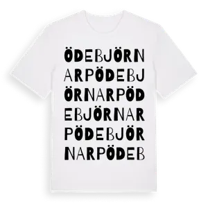 Ödebjörnarp ordlek t-shirt – ekologisk bomull t-shirt från Pinshirt