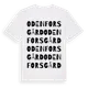 White t-shirt med Odenfors Gård ordlek t-shirt