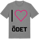 Mid Heather Gray t-shirt med Jag älskar Ödet t-shirt stort tryck