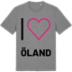 Mid Heather Gray t-shirt med Jag älskar Öland t-shirt stort tryck