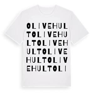 Olivehult ordlek t-shirt – ekologisk bomull t-shirt från Pinshirt