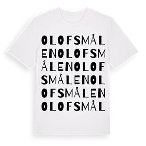 Olofsmålen ordlek t-shirt – ekologisk bomull t-shirt från Pinshirt