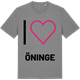 Mid Heather Gray t-shirt med Jag älskar Öninge t-shirt stort tryck