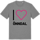 Mid Heather Gray t-shirt med Jag älskar Önndal t-shirt stort tryck