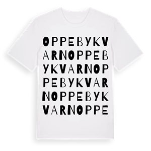 Oppeby kvarn ordlek t-shirt – ekologisk bomull t-shirt från Pinshirt