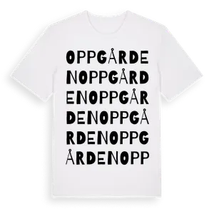 Oppgården ordlek t-shirt – ekologisk bomull t-shirt från Pinshirt