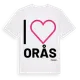 White t-shirt med Jag älskar Orås t-shirt stort tryck