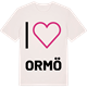 Vintage White t-shirt med Jag älskar Ormö t-shirt stort tryck