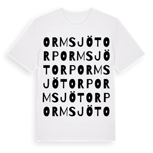 Ormsjötorp ordlek t-shirt – ekologisk bomull t-shirt från Pinshirt