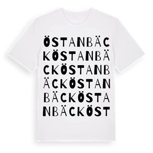 Östanbäck ordlek t-shirt – ekologisk bomull t-shirt från Pinshirt