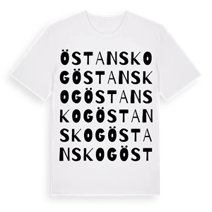 Östanskog ordlek t-shirt – ekologisk bomull t-shirt från Pinshirt