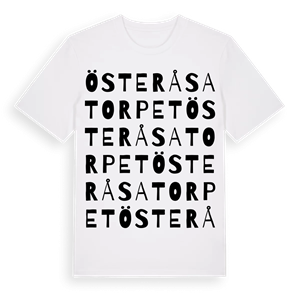 Österåsatorpet ordlek t-shirt – ekologisk bomull t-shirt från Pinshirt