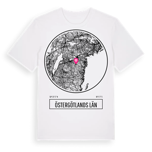 Östergötlands län t-shirt – ekologisk bomull t-shirt från Pinshirt