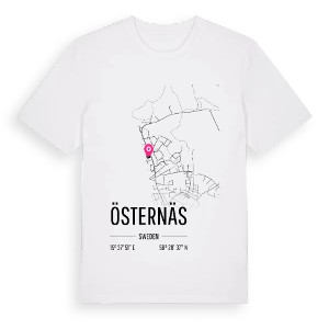 Östernäs karta t-shirt – ekologisk bomull t-shirt från Pinshirt