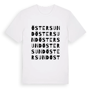 Östersund ordlek t-shirt – ekologisk bomull t-shirt från Pinshirt
