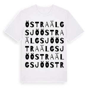 Östra Älgsjö ordlek t-shirt – ekologisk bomull t-shirt från Pinshirt