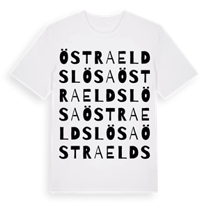Östra Eldslösa ordlek t-shirt – ekologisk bomull t-shirt från Pinshirt