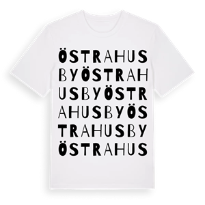 Östra Husby ordlek t-shirt – ekologisk bomull t-shirt från Pinshirt