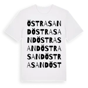 Östra Sand ordlek t-shirt – ekologisk bomull t-shirt från Pinshirt