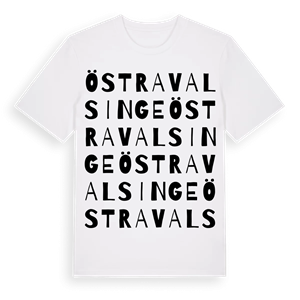 Östra Valsinge ordlek t-shirt – ekologisk bomull t-shirt från Pinshirt