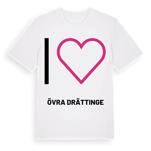Jag älskar Övra Drättinge t-shirt stort tryck – ekologisk bomull t-shirt från PinShirt
