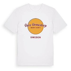 Övre Ormestorp cirkel t-shirt – ekologisk bomull t-shirt från Pinshirt