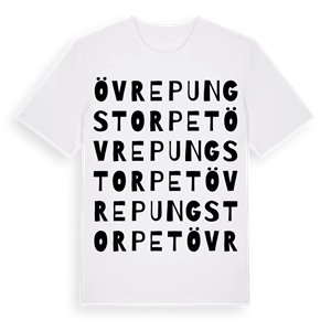 Övre Pungstorpet ordlek t-shirt – ekologisk bomull t-shirt från Pinshirt