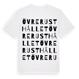 Övre Rusthållet ordlek t-shirt – ekologisk bomull t-shirt från Pinshirt