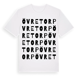 Övre Torp ordlek t-shirt – ekologisk bomull t-shirt från Pinshirt