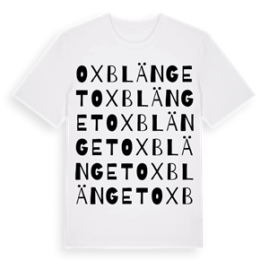 Oxblänget ordlek t-shirt – ekologisk bomull t-shirt från Pinshirt