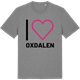 Mid Heather Gray t-shirt med Jag älskar Oxdalen t-shirt stort tryck