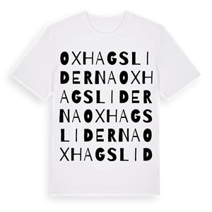 Oxhagsliderna ordlek t-shirt – ekologisk bomull t-shirt från Pinshirt