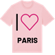 Pink Cotton t-shirt med Jag älskar Paris t-shirt stort tryck