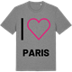 Mid Heather Gray t-shirt med Jag älskar Paris t-shirt stort tryck