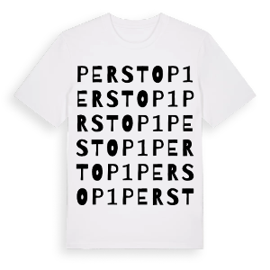 Perstop 1 ordlek t-shirt – ekologisk bomull t-shirt från Pinshirt