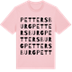 Pink Cotton t-shirt med Pettersburg ordlek t-shirt