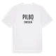 White t-shirt med Pilbo i Sverige t-shirt